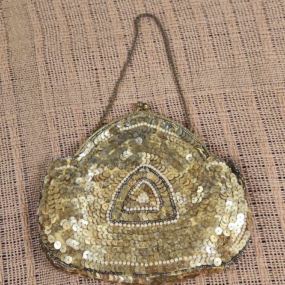 Gold Sequin Evening Bag